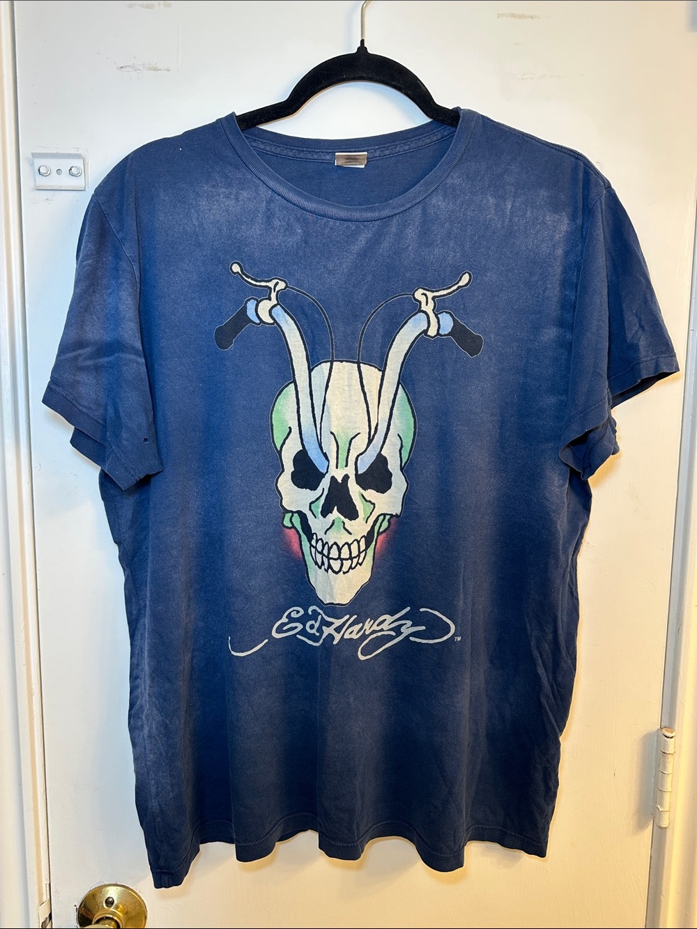 Ed Hardy Navy Short-Sleeve Skull Tee